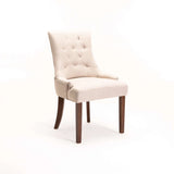 DIDIER FABRIC DINING CHAIR - CREAM/WL LEG