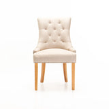 DIDIER FABRIC DINING CHAIR - CREAM/NAT LEG