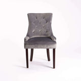 DIDIER VELVET DINING CHAIR - DARK GREY/MA LEG