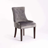 DIDIER VELVET DINING CHAIR - DARK GREY/MA LEG