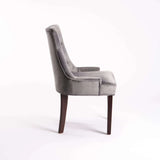 DIDIER VELVET DINING CHAIR - DARK GREY/MA LEG