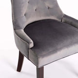 DIDIER VELVET DINING CHAIR - DARK GREY/MA LEG