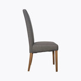 EARL DELUXE FABRIC DINING CHAIR- DARK GREY/NAT LEG