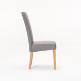 EARL DELUXE FABRIC DINING CHAIR- DARK GREY/NAT LEG