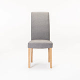 EARL DELUXE FABRIC DINING CHAIR- DARK GREY/NAT LEG