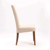 EARL DELUXE FABRIC DINING CHAIR - CREAM/WL LEG