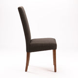 EARL DELUXE FABRIC DINING CHAIR - CHARCOAL/WL LEG