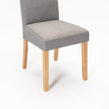 EARL DELUXE FABRIC DINING CHAIR- DARK GREY/NAT LEG