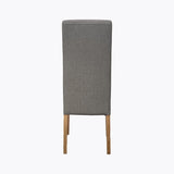 EARL DELUXE FABRIC DINING CHAIR- DARK GREY/NAT LEG