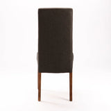 EARL DELUXE FABRIC DINING CHAIR - CHARCOAL/WL LEG