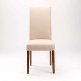 EARL DELUXE FABRIC DINING CHAIR - CREAM/WL LEG