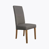 EARL DELUXE FABRIC DINING CHAIR- DARK GREY/NAT LEG