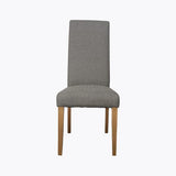 EARL DELUXE FABRIC DINING CHAIR- DARK GREY/NAT LEG