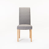 EARL DELUXE FABRIC DINING CHAIR- DARK GREY/NAT LEG