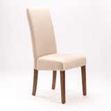 EARL DELUXE FABRIC DINING CHAIR - CREAM/WL LEG