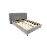 EDEN TEXTURED FABRIC QUEEN XL BED - GREY