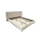 EDEN TEXTURED FABRIC QUEEN XL BED - CREAM