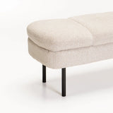 EDEN TEXTURED FABRIC OTTOMAN - CREAM