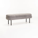 EDEN TEXTURED FABRIC OTTOMAN - GREY