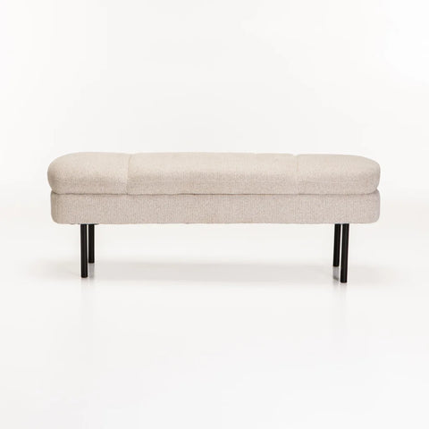 EDEN TEXTURED FABRIC OTTOMAN - CREAM