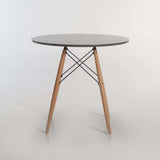 ELIA 80cm ROUND WOODEN LEG DINING TABLE-DARK GREY