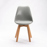 ELIA WOODEN LEG DINING CHAIR - GREY