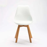 ELIA WOODEN LEG DINING CHAIR - WHITE