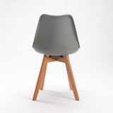 ELIA WOODEN LEG DINING CHAIR - GREY
