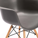 EMMY WOODEN LEG ARMCHAIR - DARK GREY