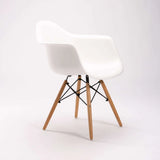 EMMY WOODEN LEG ARMCHAIR - WHITE