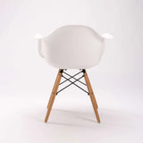 EMMY WOODEN LEG ARMCHAIR - WHITE