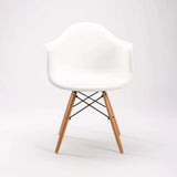 EMMY WOODEN LEG ARMCHAIR - WHITE