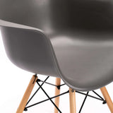 EMMY WOODEN LEG ARMCHAIR - DARK GREY