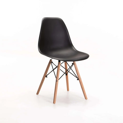 EMMY WOODEN LEG DINING CHAIR - BLACK