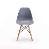 EMMY WOODEN LEG DINING CHAIR - DARK GREY