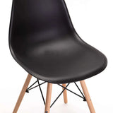 EMMY WOODEN LEG DINING CHAIR - BLACK