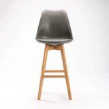 EVA WOODEN LEG BARSTOOL - DARK GREY