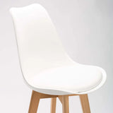 EVA WOODEN LEG BARSTOOL - WHITE