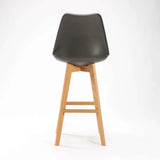 EVA WOODEN LEG BARSTOOL - DARK GREY