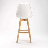 EVA WOODEN LEG BARSTOOL - WHITE