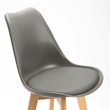 EVA WOODEN LEG KITCHEN STOOL - DARK GREY