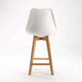 EVA WOODEN LEG KITCHEN STOOL - WHITE
