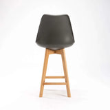 EVA WOODEN LEG KITCHEN STOOL - DARK GREY