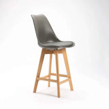 EVA WOODEN LEG KITCHEN STOOL - DARK GREY