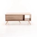 EVE 105x55cm COFFEE TABLE - LIGHT OAK/WHITE