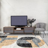 EVE 180cm 2 DOOR 1 DRAWER TV UNIT-WALNUT/DARK GREY