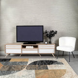 EVE 180cm 2 DOOR 1 DRAWER TV UNIT-LIGHT OAK/WHITE