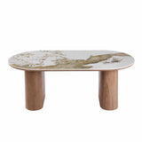 EVIE 120x60cm PANDORA STONE TOP COFFEE TABLE