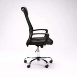 EXEC HIBACK OFFICE CHAIR W-156 CHROME BASE - BLACK