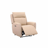 FABIO LEATHER UPPER ARMCHAIR RECLINER - CREAM